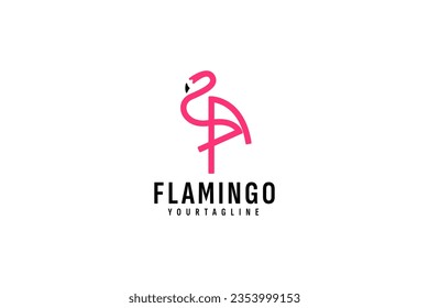 Flamingo logo vector icon illustration