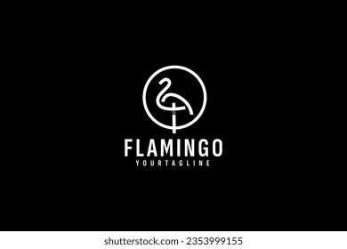 Ilustración del icono vectorial del logotipo Flamingo