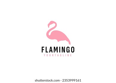 Flamingo logo vector icon illustration