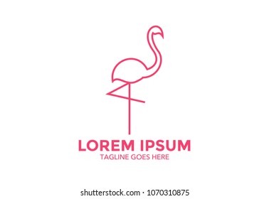 flamingo logo. vector illustration. icon