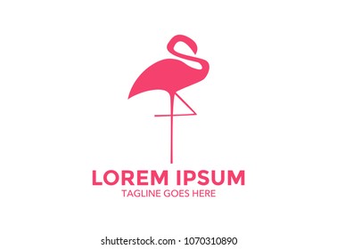 flamingo logo. vector illustration. icon