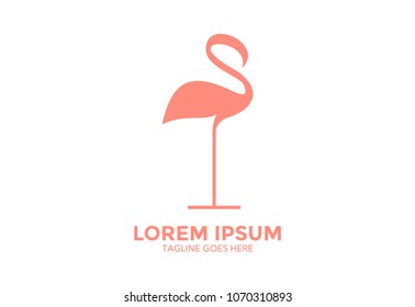 flamingo logo. vector illustration. icon