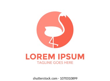 flamingo logo. vector illustration. icon