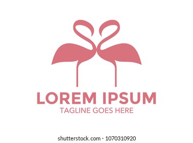 flamingo logo. vector illustration. icon