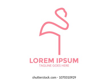 flamingo logo. vector illustration. icon