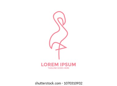 flamingo logo. vector illustration. icon