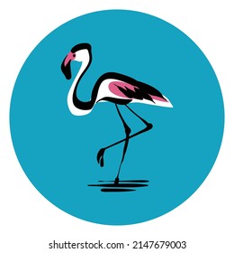 Flamingo logo vector illustration isolated