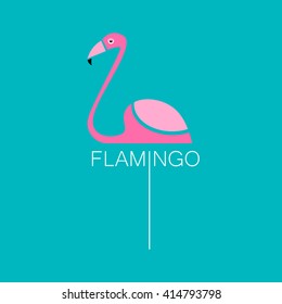 Flamingo Logo. Vektorgrafik rosa Flamingo. Exotischer Vogel. 