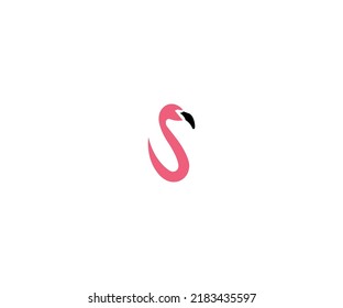 Plantilla de vectores con logotipo Flamingo Símbolo de monograma abstracto
