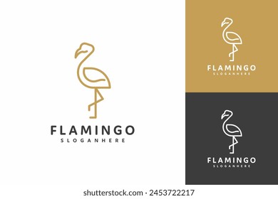 A flamingo logo with a white background. The flamingo is drawn in a simple, elegant style. The logo is versatile and can be used for a variety of purposes, such as branding, marketing, or advertising