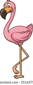 Flamingo parece decepcionado y triste Ilustración vectorial