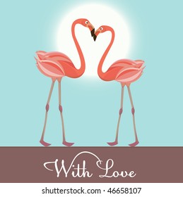 Flamingo love. Vector Illustration