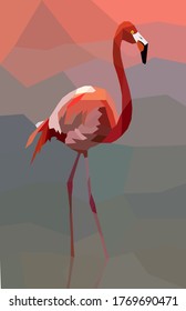 Flamingo de bajo estilo poly. flamingo poligonal
