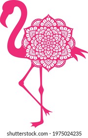 Flamingo mandala icon vector illustration