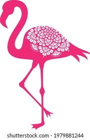 
Flamingo and mandala vector illustration