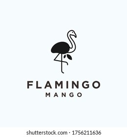 flamingo mango logo. flamingo icon