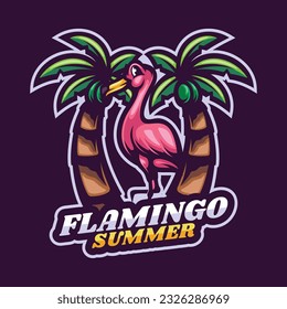 Flamingo mascot Logo Design Logo