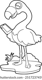 Ilustración de arte gráfico de Vector animal móvil de Flamingo