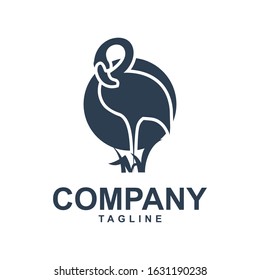 flamingo modern illustration logo vector