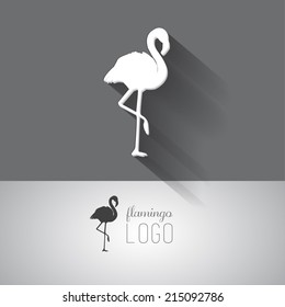 Flamingo modern logo design on grey background