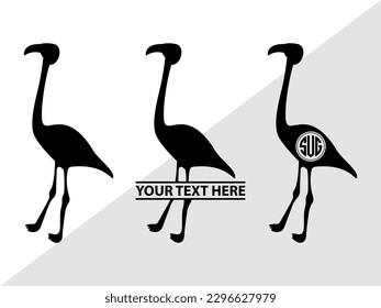 Silueta de iluminación de vectores de monograma Flamingo