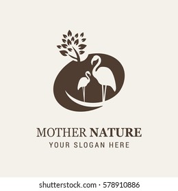 Flamingo Mother Nature Logo