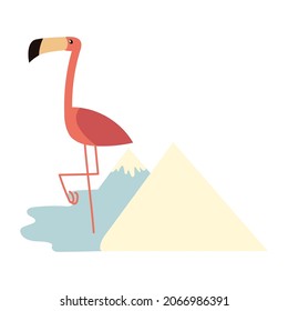 flamingo in mountains vector icon