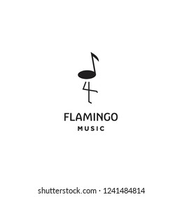 flamingo music logo icon template