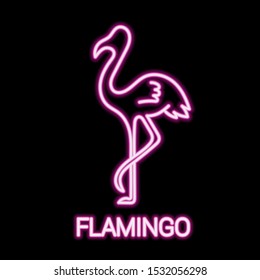 Flamingo neon light. Vector illustration EPS 10