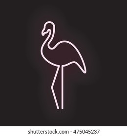 Flamingo neon light. Vector illustration EPS 10