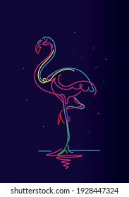 Flamingo neon sign vector illustration