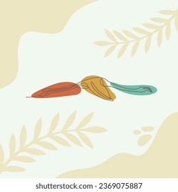 Flamingo one line art abstract, wall decor vector illustration design. Can be used for wall art, print, cover design, poster illustration, card, t-shirt print, etc