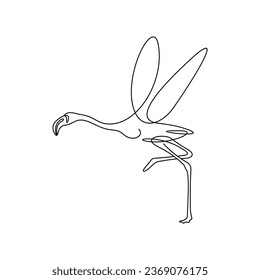 Flamingo arte de una línea, decoración de pared, diseño de ilustración vectorial