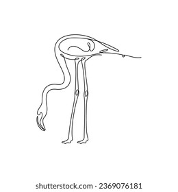Flamingo one line art, wall decor vector illustration design