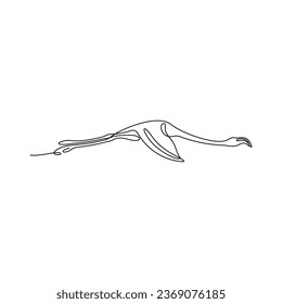 Flamingo one line art, wall decor vector illustration design