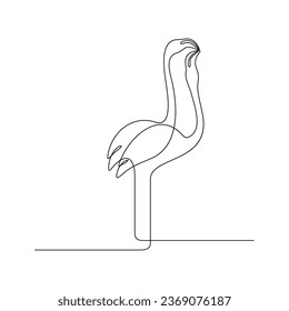 Flamingo arte de una línea, decoración de pared, diseño de ilustración vectorial