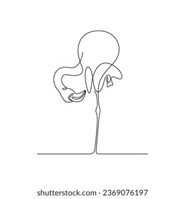Flamingo arte de una línea, decoración de pared, diseño de ilustración vectorial