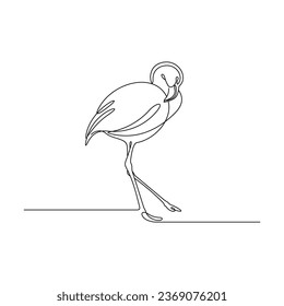 Flamingo arte de una línea, decoración de pared, diseño de ilustración vectorial