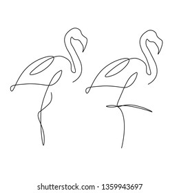 Flamingo One Line Drawing Vector Illustration