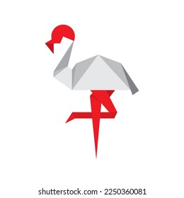 diseño de logotipo de origami flamingo símbolo vectorial ilustración de icono