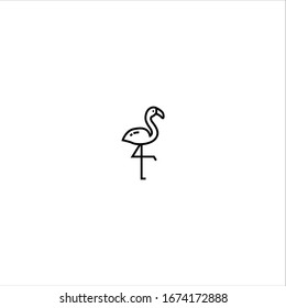 Flamingo outline icon illustration- Vector