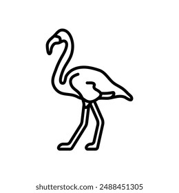 Flamingo Outline Icon, Vector illustration