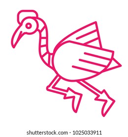 Flamingo Outline mascot logo vector for design illustration. Unique style
