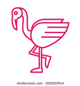 Flamingo Outline mascot logo vector for design illustration. Unique style