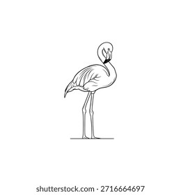 Logotipo moderno y simple del contorno del flamenco
