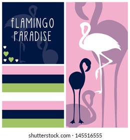 Flamingo paradise vector