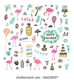 flamingo party objects set