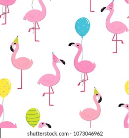 flamingo party seamless pattern