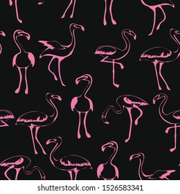 Flamingo pattern beautiful pink bird