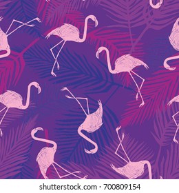 Flamingo pattern, drawing, illustration